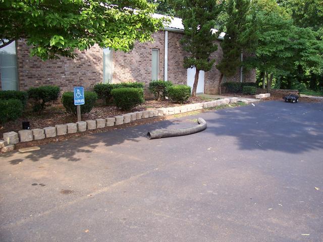 One job was to work on a short retaining wall