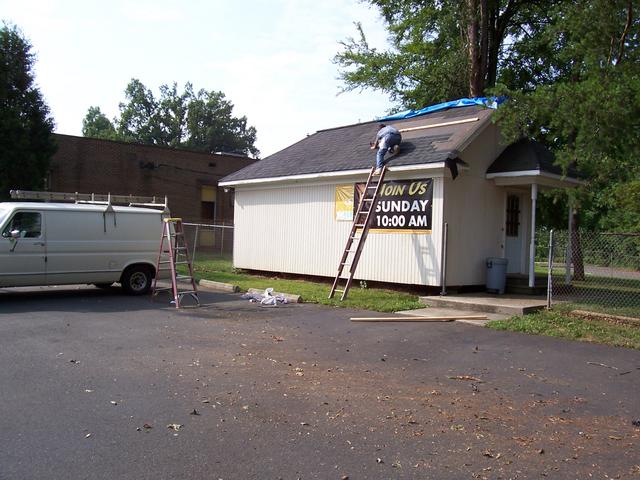 Wes finished shingling the Lighthouse